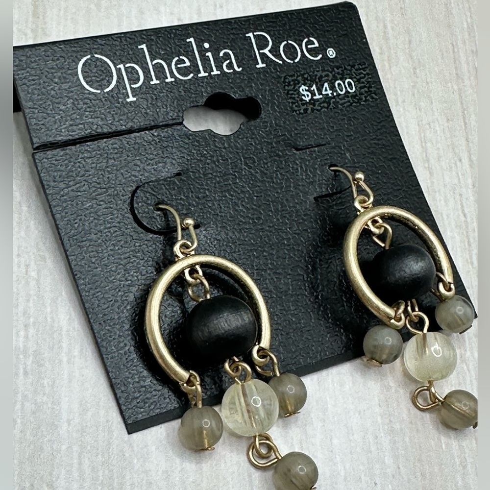 NWT Ophelia Roe Goldtone/Browns Earrings